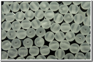b�hm. Glasperle, rund, 4mm, crystal, trans., matte, 50 Stk.