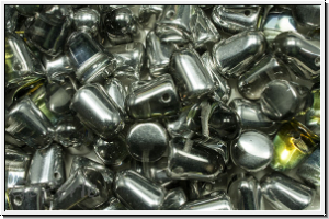 B�hm. Gumdrop-Beads, 7x10mm, crystal, trans., sahara, 12 Stk.