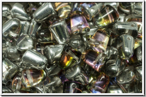B�hm. Gumdrop-Beads, 7x10mm, crystal, trans., volcano, 12 Stk.