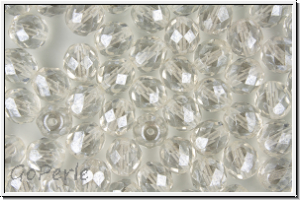 B�hm. Glasschliffperle, feuerpol., 8mm, crystal, trans., luster, 10 Stk.
