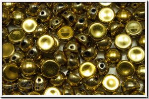 2-Loch-Cabochon, 6mm, bronze, dorado, met., 20 Stk.