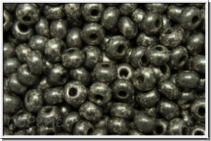 b�hm. Rocailles, 08/0, white, op., antique chrome, 10g