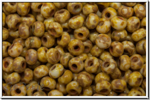 b�hm. Rocailles, 08/0, white, op., dk. picasso, 10g