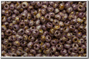 b�hm. Rocailles, 11/0, white, op., violet senegal, 10g