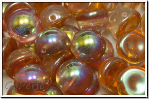 Dome Bead, 10x6mm, crystal, trans., orange AB, 5 Stk.