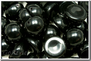 Dome Bead, 10x6mm, black, op., 5 Stk.