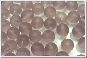 b�hm. Glasperle, rund, 8mm, violet, trans., matte, 10 Stk.