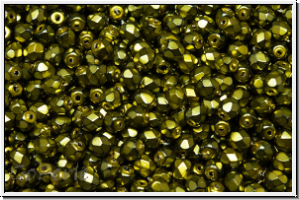 B�hm. Glasschliffperle, feuerpol., 3mm, black, op., heavy metal zest, 50 Stk.