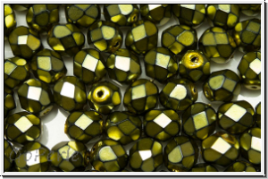 B�hm. Glasschliffperle, feuerpol., 6mm, black, op., heavy metal zest, 25 Stk.