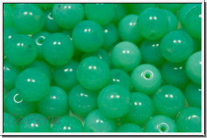 b�hm. Glasperle, rund, 8mm, turquoise, opal, 10 Stk.