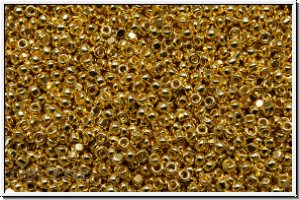 Tschech. Charlotten, 15/0, gold, bright, met., 24kt plated, 1g (Kleine Menge!)