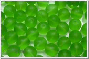 b�hm. Glasperle, rund, 8mm, green, trans., matte, 10 Stk.