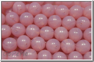 b�hm. Glasperle, rund, 8mm, rose, opal, 10 Stk.