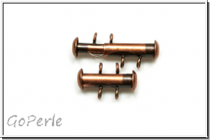 Schiebeschlie�e, 2 str�ngig, vertikal, 17x11mm, antkkupferfb., Metall, 1 Stk.