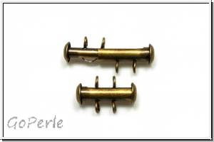 Schiebeschlie�e, 2 str�ngig, vertikal, 17x11mm, antikmessingfb., Metall, 1 Stk.