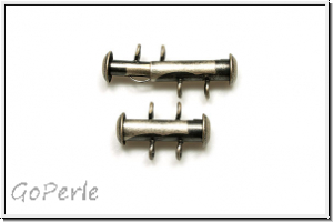 Schiebeschlie�e, 2 str�ngig, vertikal, 17x11mm, antiksilberfb., Metall, 1 Stk.