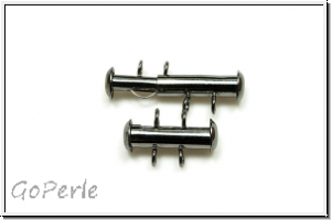 Schiebeschlie�e, 2 str�ngig, vertikal, 17x11mm, hematitefb., Metall, 1 Stk.