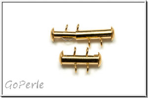 Schiebeschlie�e, 2 str�ngig, vertikal, 17x11mm, goldfb., Metall, 1 Stk.