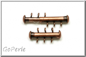 Schiebeschlie�e, 3 str�ngig, vertikal, 22x11mm, antikkupferfb., Metall, 1 Stk.