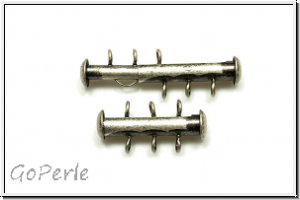Schiebeschlie�e, 3 str�ngig, vertikal, 22x11mm, antiksilberfb., Metall, 1 Stk.