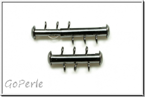 Schiebeschlie�e, 3 str�ngig, vertikal, 22x11mm, hematitefb., Metall, 1 Stk.