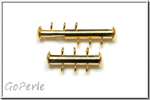 Schiebeschlie�e, 3 str�ngig, vertikal, 22x11mm, goldfb., Metall, 1 Stk.