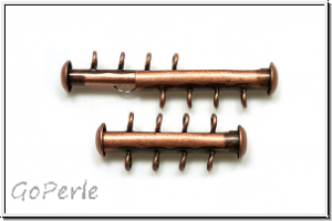 Schiebeschlie�e, 4 str�ngig, vertikal, 27x11mm, antikkupferfb., Metall, 1 Stk.