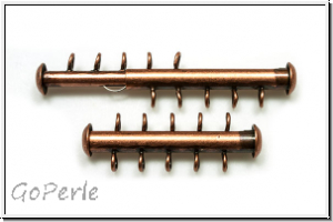 Schiebeschlie�e, 5 str�ngig, vertikal, 31x11mm, antikkupferfb., Metall, 1 Stk.