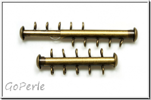 Schiebeschlie�e, 5 str�ngig, vertikal, 31x11mm, antikmessingfb., Metall, 1 Stk.
