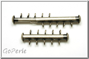 Schiebeschlie�e, 5 str�ngig, vertikal, 31x11mm, antiksilberfb., Metall, 1 Stk.