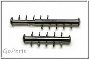 Schiebeschlie�e, 5 str�ngig, vertikal, 31x11mm, hematitefb., Metall, 1 Stk.