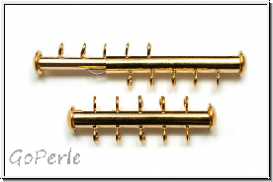 Schiebeschlie�e, 5 str�ngig, vertikal, 31x11mm, goldfb., Metall, 1 Stk.