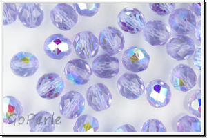 B�hm. Glasschliffperle, feuerpol., 8mm, violet, trans., AB, 10 Stk.