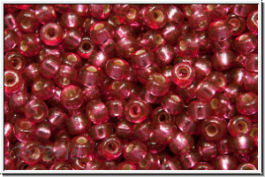RR-11-4268, MIYUKI Rocailles, 11/0, raspberry (dyed), trans., silver-ld., duracoat, 10g