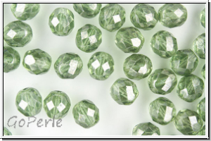 B�hm. Glasschliffperle, feuerpol., 8mm, erinite, trans., luster, 10 Stk.