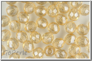 B�hm. Glasschliffperle, feuerpol., 8mm, crystal, trans., champagne, luster, 10 Stk.