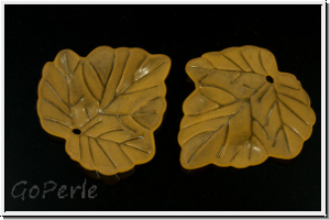 Acrylblatt "Paulownia", 24x24mm, lighe orange, 5 Stk.