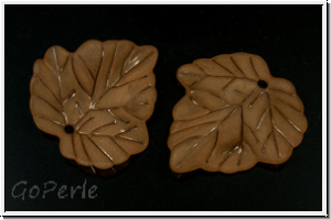 Acrylblatt "Paulownia", 24x24mm, brown, 5 Stk.