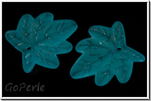 Acrylblatt "Acer", 25x24mm, turquoise, 2 Stk.