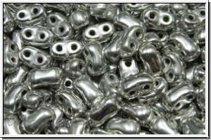 Bi-Bo-Beads, 5,3x2,4mm, crystal, trans., full silver, 150 Stk. (ca. 11g)