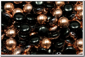 Candy-Beads�, 8mm, black, op., half capri gold, 25 Stk.
