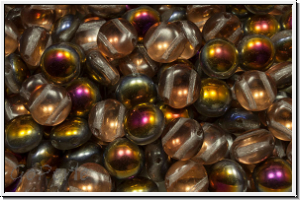 Candy-Beads�, 8mm, crystal, trans., half sliperit, 25 Stk.