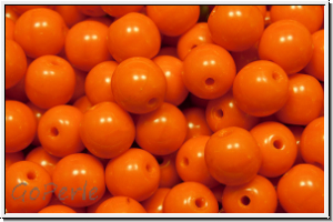 b�hm. Glasperle, rund, 6mm, orange, op., 25 Stk.