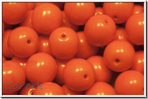 b�hm. Glasperle, rund, 8mm, orange, op., 10 Stk.