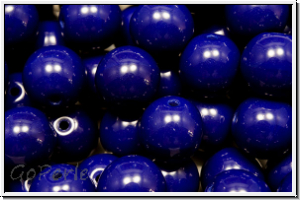 b�hm. Glasperle, rund, 8mm, blue, dk., op., 10 Stk.