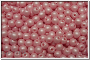 b�hm. Glasperle, rund, 3mm, white, alabaster, soft pastel rose, 50 Stk.