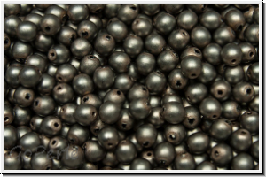 b�hm. Glasperle, rund, 3mm, white, alabaster, grey pearl, matte, 50 Stk.