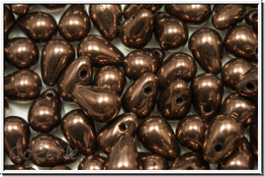 Drop Beads, 4x6mm, black, op., vega luster, 20 Stk.