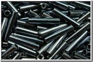 TBU-3-0081, TOHO Bugle 3", 9mm, hematite, met., 10g