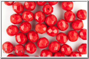 B�hm. Glasschliffperle, feuerpol., 8mm, red, op., 10 Stk.